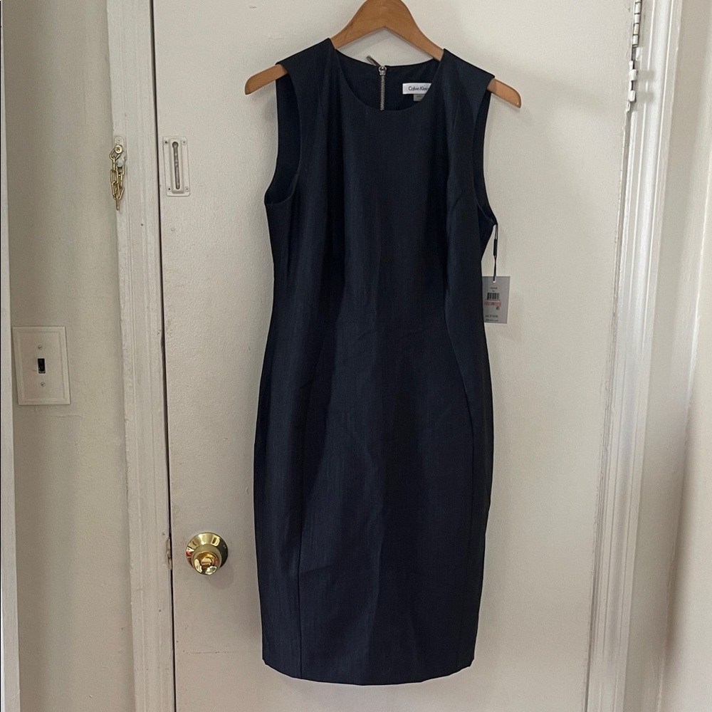 Calvin Klein Navy Sleeveless Midi Dress